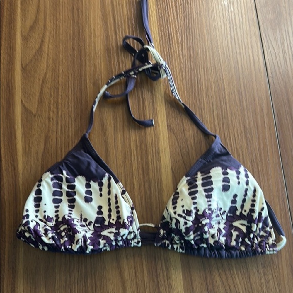 GUC Purple and Cream Tie-Dye Designed Halter Bikini Top 🫧